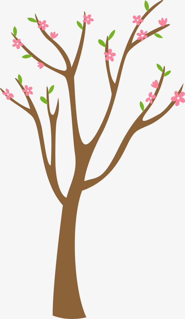 春暖花开桃花大树免抠