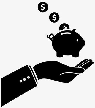 单手托举储蓄罐的手臂矢量图免抠