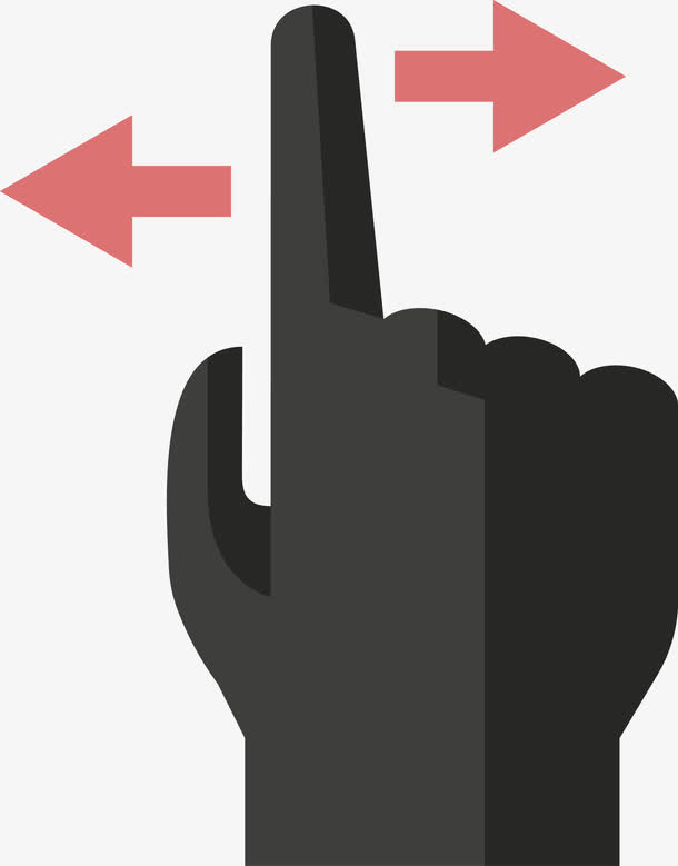 卡通左右滑动手势素材图免抠