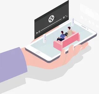 2.5d家庭影院插画设计免抠手绘/卡通卡通元素