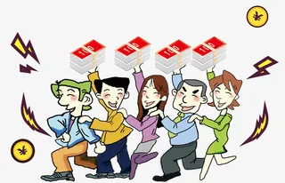 卡通理财男女免抠