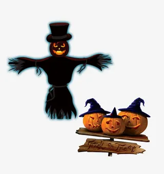 稻草人和南瓜灯免抠