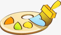 春天手绘彩色画盘免抠