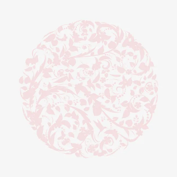 红色圆形花纹免抠