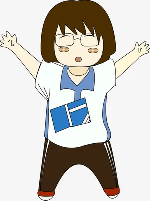 卡通学生免抠