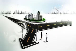 创意抉择路口背景素材高清