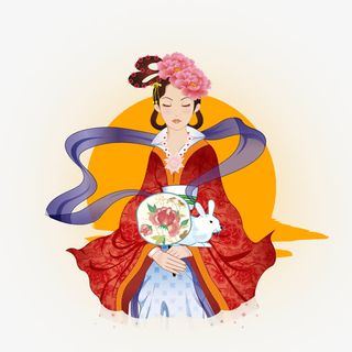 中国神话嫦娥玉兔免抠