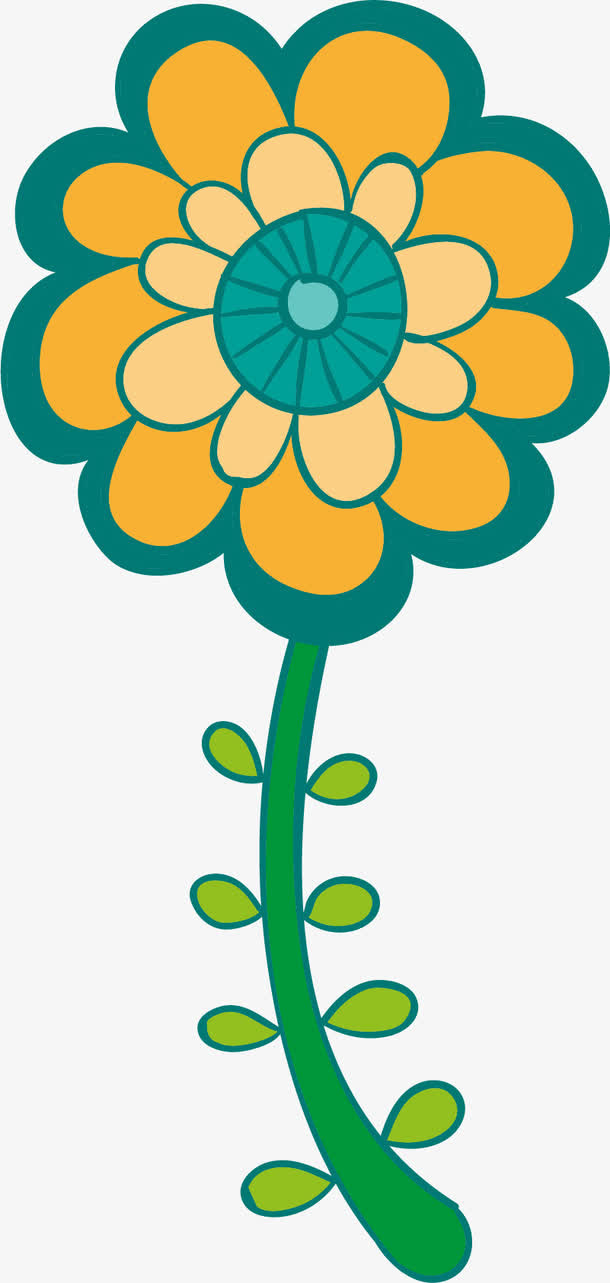 卡通黄色花朵免抠