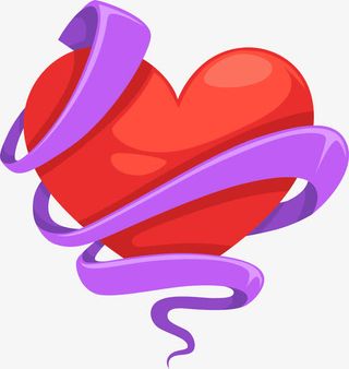 红色心形标签免抠