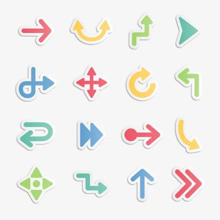 矢量箭头合集免抠标签元素