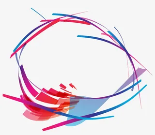 环绕彩色线条免抠