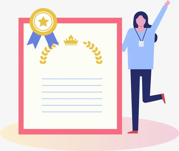 手绘卡通优秀员工免抠