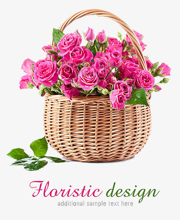 矢量蔷薇开业花篮素材背景免抠