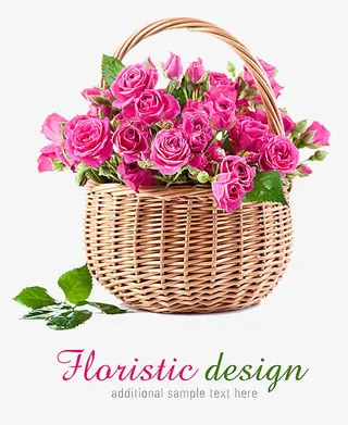 矢量蔷薇开业花篮素材背景免抠