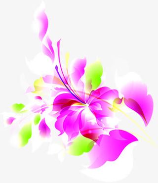 开学和了手绘粉色梦幻花瓣免抠