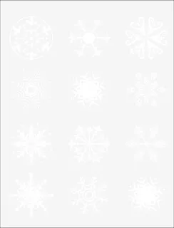 卡通花纹雪花装饰免抠