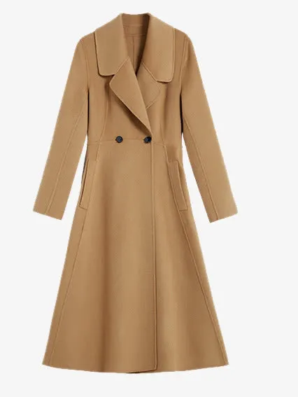 恒源祥女士双面呢羊绒大衣外套免抠