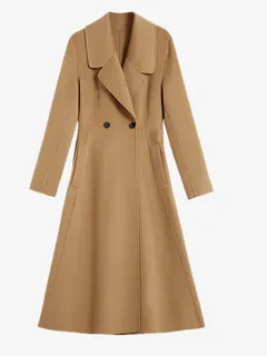 恒源祥女士双面呢羊绒大衣外套免抠