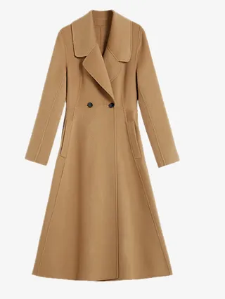 恒源祥女士双面呢羊绒大衣外套免抠