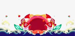 正月十五元宵节3D立体边框背景