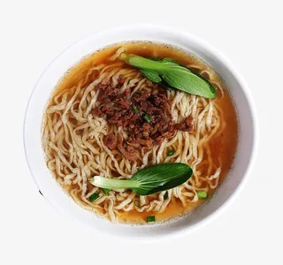 农家青菜肉丝面免抠