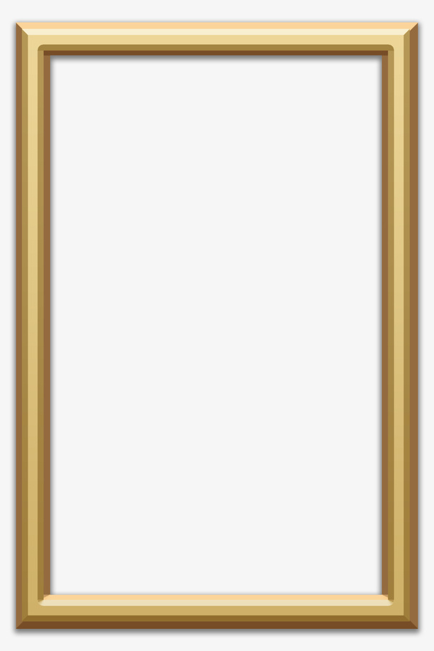 仿真立体金色相框免抠