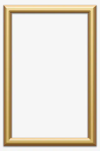 仿真立体金色相框免抠