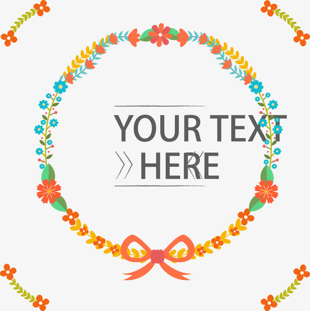 矢量环形花卉素材免抠