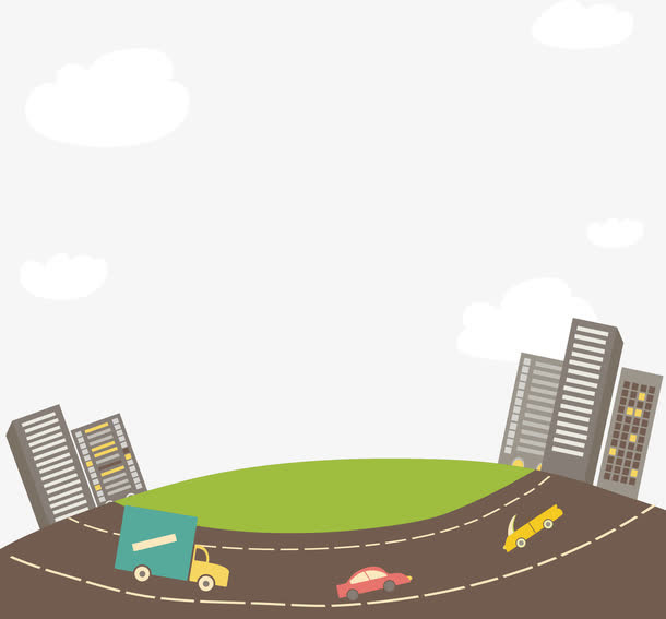 矢量图手绘城市道路免抠