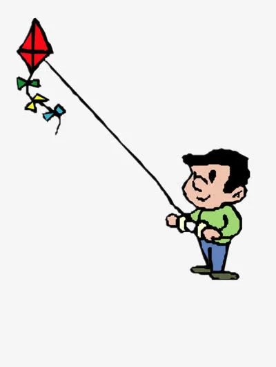 儿童放风筝png图片素材免抠