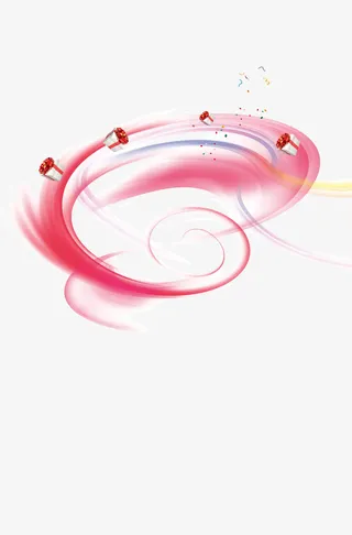 粉色环形底纹免抠