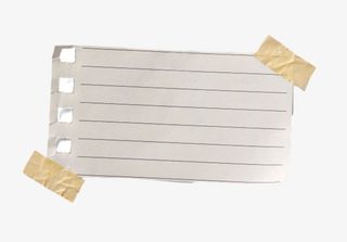 用胶带粘贴着的白色纸张免抠