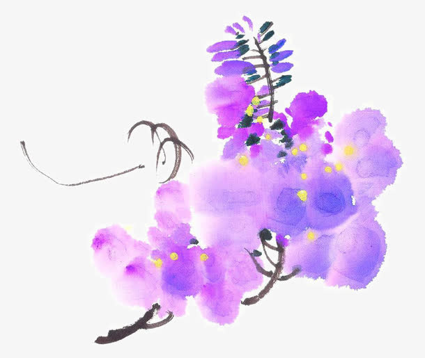 紫色花卉免抠