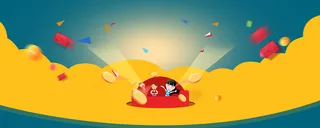 黄色云朵促销背景高清