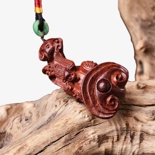 弥诚小叶紫檀吉祥如意手把件免抠