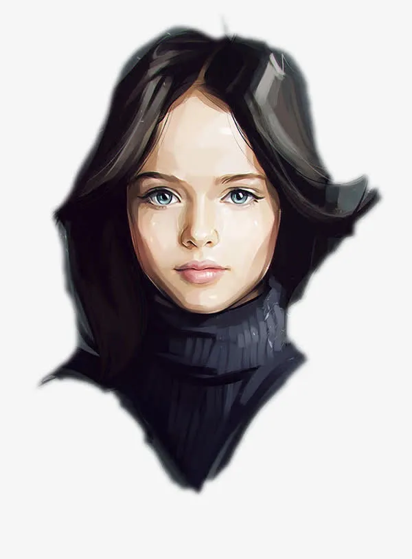可爱女孩头像插画免抠