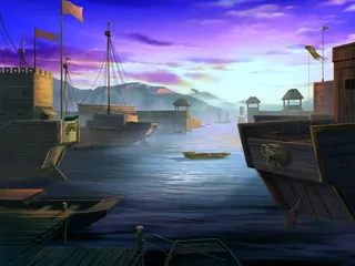 卡通漫画海上插画免抠