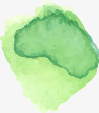绿色渐变水彩免抠