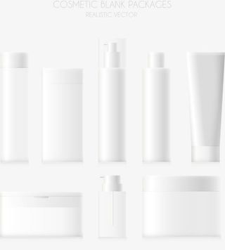 矢量手绘空白化妆品包装免抠