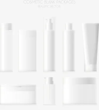 矢量手绘空白化妆品包装免抠