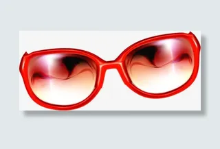 红色边框墨镜素材免抠
