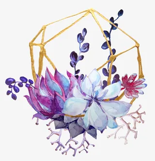 手绘卡通装饰花瓣花草装饰海报设免抠