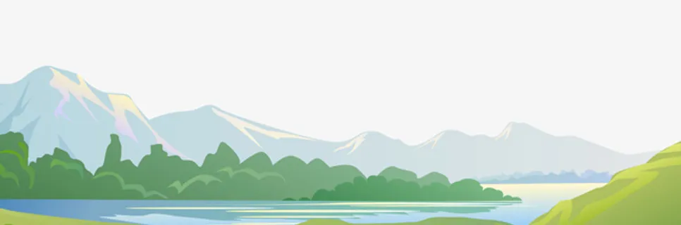 手绘唯美春季踏青春天背景