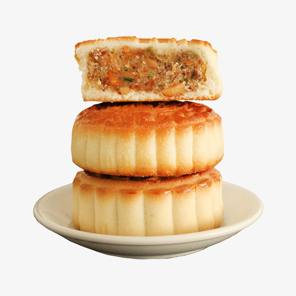 传统东北手工月饼免抠