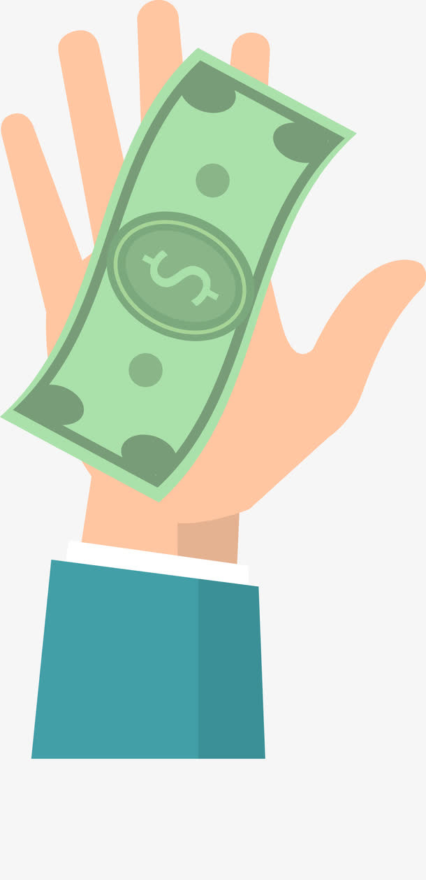 拿着钱币的大手免抠