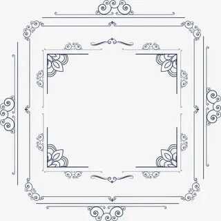欧式复古花纹边框免抠