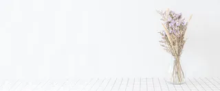 鲜花简约白色banner高清