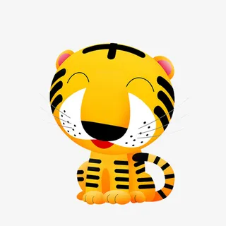 可爱老虎头装饰免抠