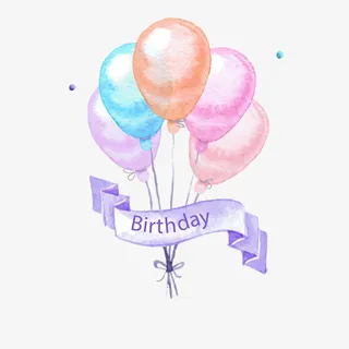 卡通小清新透明氢气球免抠