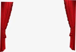 红色帘布新年素材免抠